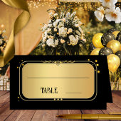 Carte De Placement Noir Confetti Mariage Numéro de table