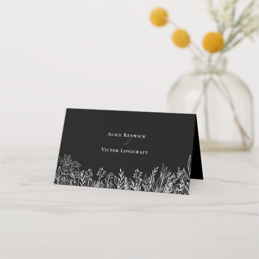 Carte De Placement Noir et blanc vert Entree Choix plié (Dos)