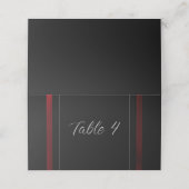 Carte De Placement Noir et rouge élégant moderne (Extérieur déplié)