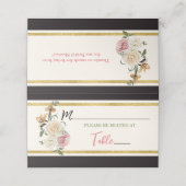 Carte De Placement Noir, ivoire, or floral mariage civil (Extérieur déplié)