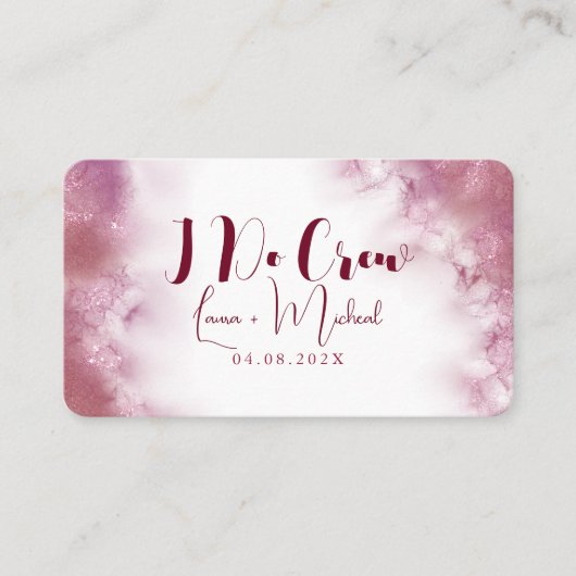 Carte De Placement Nom Customisé moderne Marble I Do Crew table (Devant)