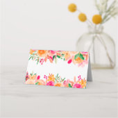 Carte De Placement Nom de la douche nuptiale à l'aquarelle fleurie en (Dos)