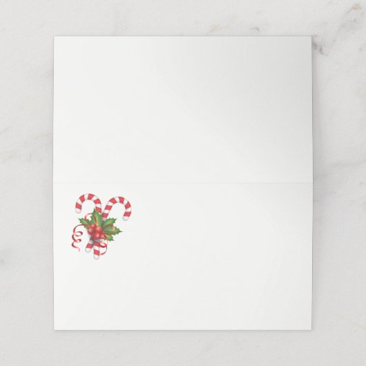 Carte De Placement Nom de la fête de Noël Carte Place (Extérieur déplié)