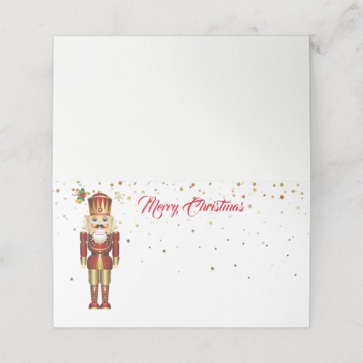 Carte De Placement Nom de la fête de Noël Place Card Nutcracker (Extérieur déplié)
