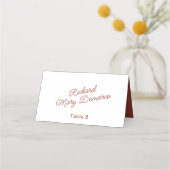 Carte De Placement Nom de l'invité de mariage rétro rouge et blanc (Devant)