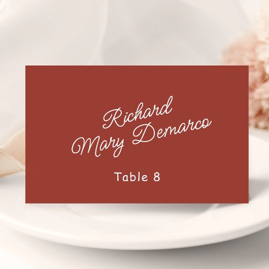 Carte De Placement Nom de l'invité de mariage rétro rouge et blanc