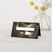 Carte De Placement Nom de masque d'or noir de masquerade (Devant)