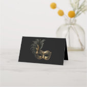 Carte De Placement Nom de masque d'or noir de masquerade (Dos)