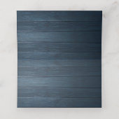 Carte De Placement Nom d'invité de dîner de mariage bleu marine rusti (Intérieur déplié)