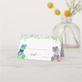Carte De Placement Nom d'invité de mariage de dinosaure (Devant)