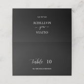 Carte De Placement Nom d'invité personnalisé Mariage noir (Extérieur déplié)