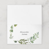 Carte De Placement Nom personnalisé du feuillage simple mariage (Extérieur déplié)