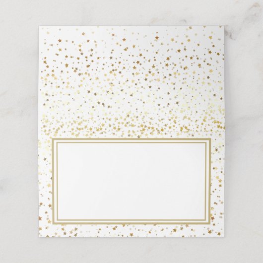 Carte De Placement Nom Place Card-Gold Stars (Extérieur déplié)