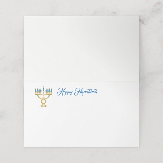 Carte De Placement Nom Place Card-Hanoukka (Extérieur déplié)