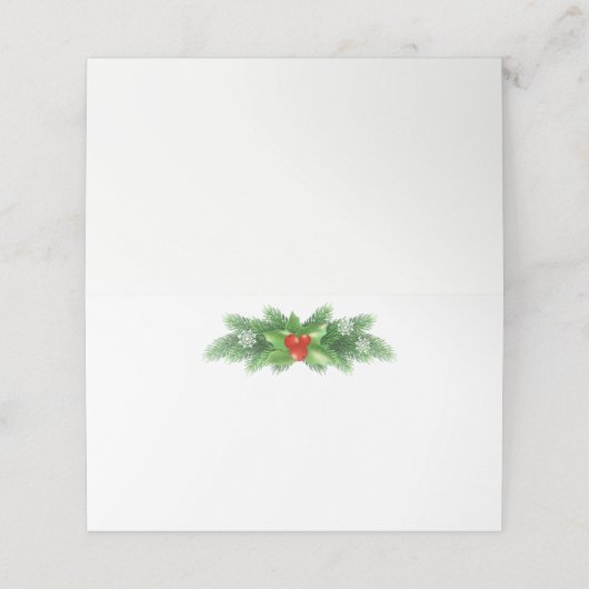 Carte De Placement Nom Place Card Holly Bough (Extérieur déplié)