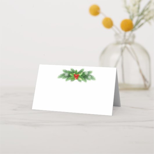Carte De Placement Nom Place Card Holly Bough (Devant)