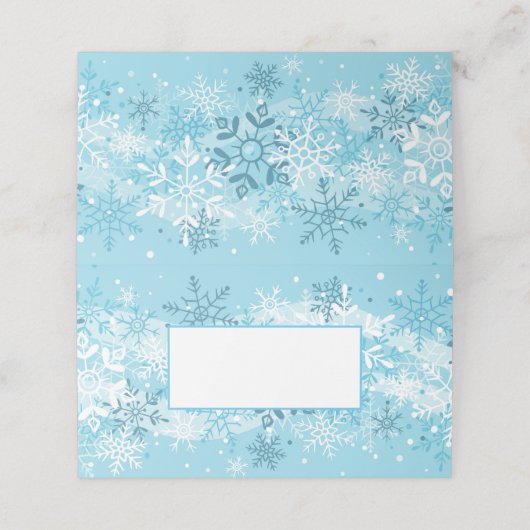 Carte De Placement Nom Place Card-Snowflakes (Extérieur déplié)