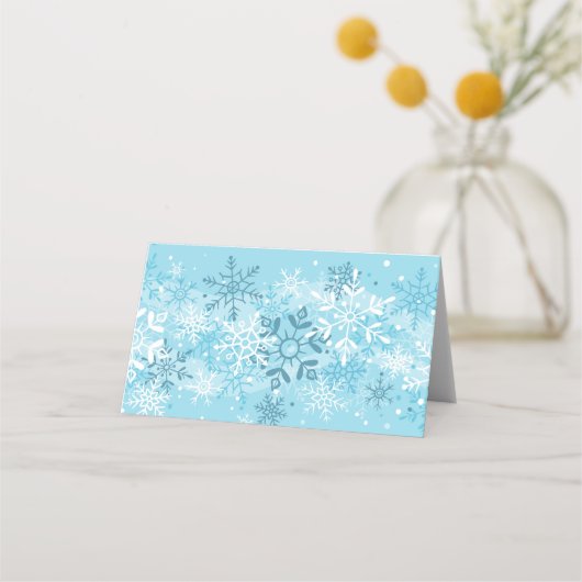 Carte De Placement Nom Place Card-Snowflakes (Dos)