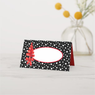 Carte De Placement Nom Placer les cartes-Noël Ruban Arbre Polka Point