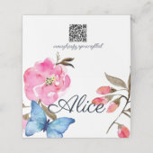Carte De Placement Nom plié Carte Place - Papillons floraux 2 (Extérieur déplié)