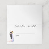 Carte De Placement Nom plié de couple mariage (Extérieur déplié)
