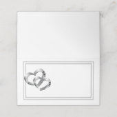 Carte De Placement Nom plié Place Card-Deux Coeurs (Extérieur déplié)