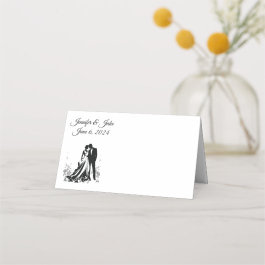Carte De Placement Nom plié Place Card-Mariage Couple (Devant)
