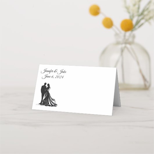 Carte De Placement Nom plié Place Card-Mariage Couple (Devant)