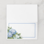 Carte De Placement Nom plié Placer carte-bleu hydrangée (Extérieur déplié)