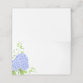 Carte De Placement Nom plié Placer carte-bleu hydrangée (Extérieur déplié)