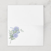 Carte De Placement Nom plié Placer carte-bleu hydrangée (Extérieur déplié)