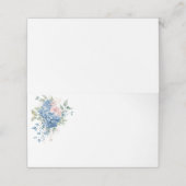 Carte De Placement Nom plié Placer carte-bleu hydrangée (Extérieur déplié)