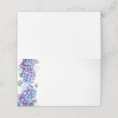 Carte De Placement Nom plié Placer carte-bleu hydrangée (Extérieur déplié)
