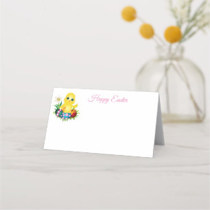 Carte De Placement Nom plié Placer carte-poussin de Pâques