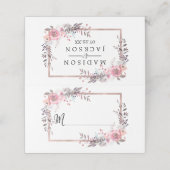 Carte De Placement Noms de table et de place encadrés de rose et d'or (Extérieur déplié)