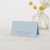 Carte De Placement Noms typographiques simples Date Dusty Mariage ble (Devant)