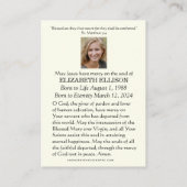 Carte De Placement Notre-Dame de San Juan de los Lagos Prière funérai (Dos)