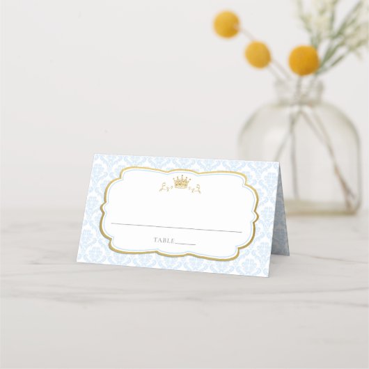 Carte De Placement Notre Petit Prince Damask 1er Baby shower d'annive (Devant)