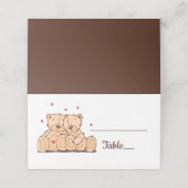 Carte De Placement Nounours Brown Amour Mariage Fête des mariées (Extérieur déplié)
