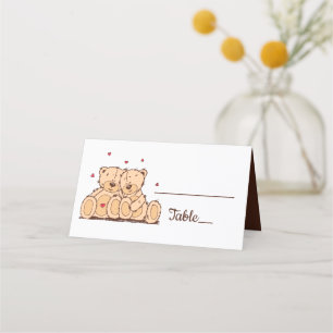 Carte De Placement Nounours Brown Amour Mariage Fête des mariées
