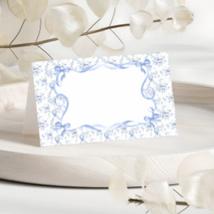 Carte De Placement Nounours Toile de Jouy et noeud