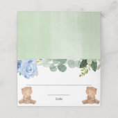 Carte De Placement Nounours twin bleu verdure fleurie (Extérieur déplié)