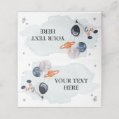 Carte De Placement Nourriture Tente Espace Astronaut Galaxy Douche No (Extérieur déplié)