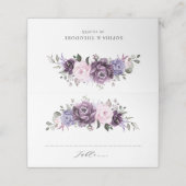 Carte De Placement Nuances de pourpre Dusty fleurs Moody Floral Maria (Extérieur déplié)