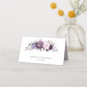 Carte De Placement Nuances de pourpre Dusty fleurs Moody Floral Maria (Dos)