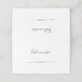 Carte De Placement Numéro de la table de réception de style noir (Extérieur déplié)