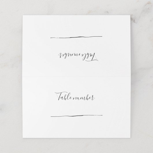 Carte De Placement Numéro de la table de réception de style noir (Extérieur déplié)
