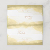Carte De Placement Numéro de table aquarelle Moutarde de Dijon dorée (Extérieur déplié)