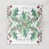 Carte De Placement Numéro de table Baies de houx pour mariage d'hiver (Extérieur déplié)