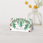Carte De Placement Numéro de table Baies de houx pour mariage d'hiver (Devant)